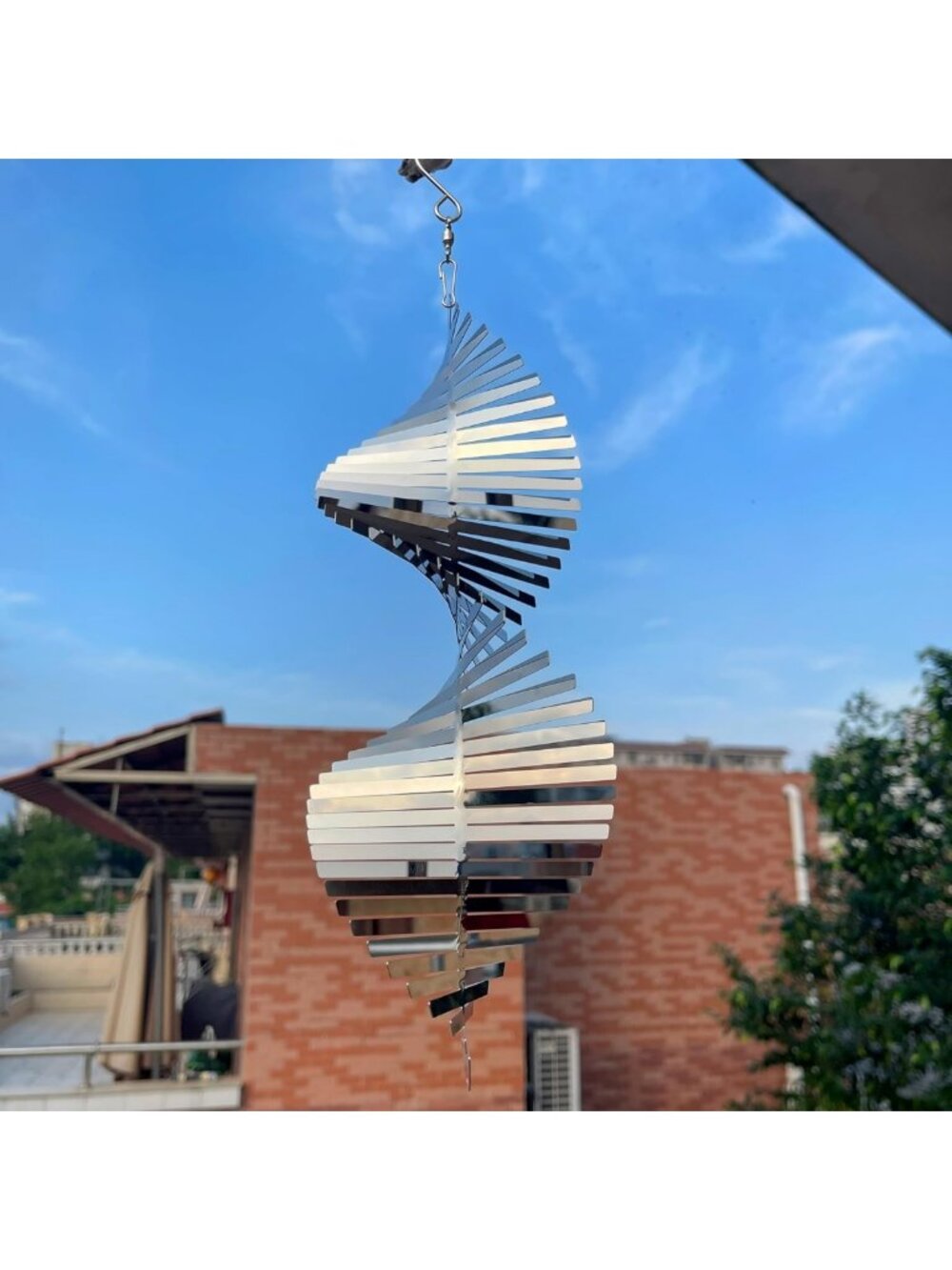 Reflective Stainless Steel Wind Spinner - Outdoor Garden Decor, Bird Deterrent